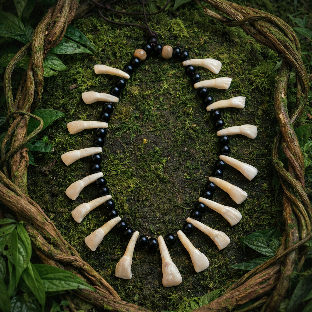 Tribal Handmade bovine bone tribal necklace