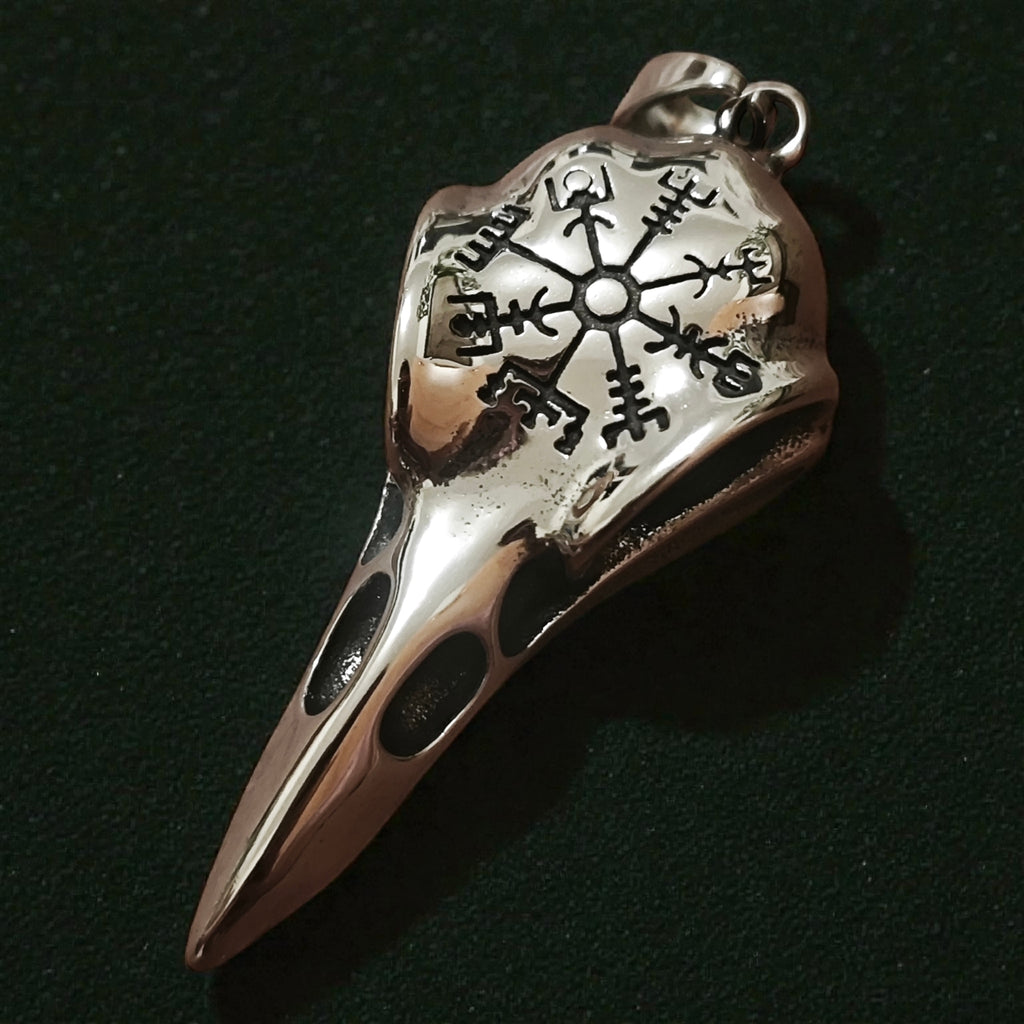 Vegvísir paukščio kaukolės pakabukas  