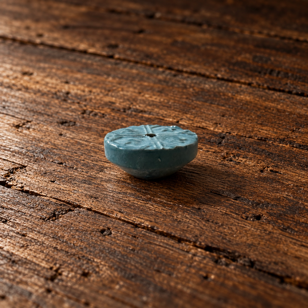 Small blue ceramic incense holder included with Tribal Soul Moon Rituals incense